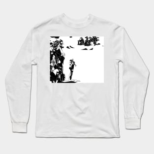 Black and White Magic. Science fiction female figure art. Long Sleeve T-Shirt